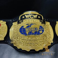 WCW Tag Team Championship Belt highlighting the deep etching and intricate design