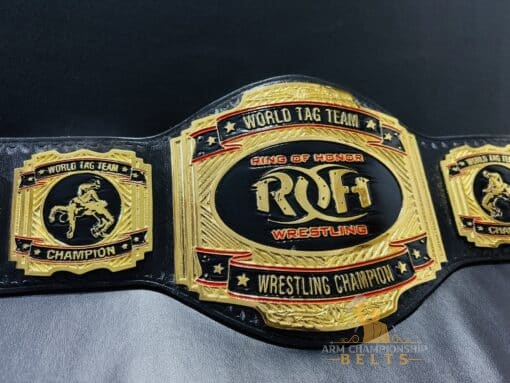 ROH Tag Team Belt with durable 4mm thick plates and championship engraving