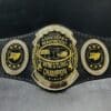 Detailed close-up of the Southern Heavyweight Championship Belt highlighting the chrome plating and intricate design.