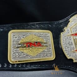 Side profile of the TNA X Division Championship Belt, featuring its elegant design and craftsmanship.