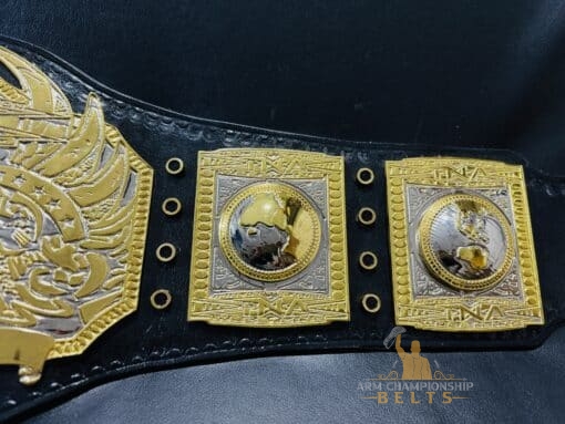 TNA World Heavyweight Championship Belt featuring customization options, showcasing its versatility for fans.