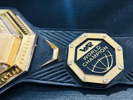 Custom gold-plated UFC championship belt Side plate