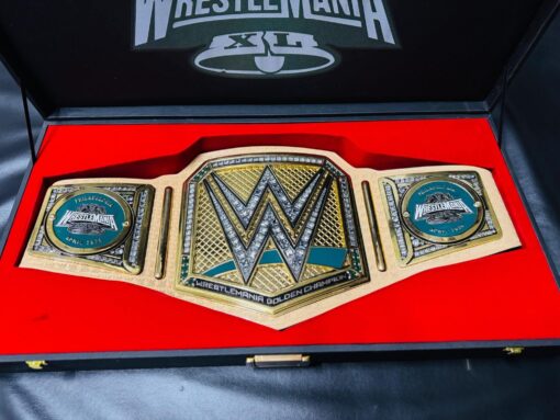 WrestleMania 40 Replica Title on Display Box