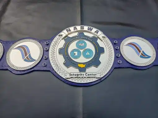 A stylish sales award championship belt with customizable features for honoring top performers.