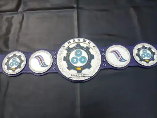 Employee recognition custom championship belt with premium detailing and customizable options.