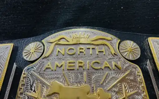 Iconic design of the Mid South North American Title Belt, replicating the one used by legendary wrestling champions.