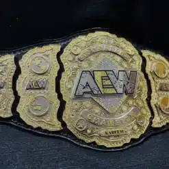 AEW Wrestling Belt with customizable nameplate and leather color options.