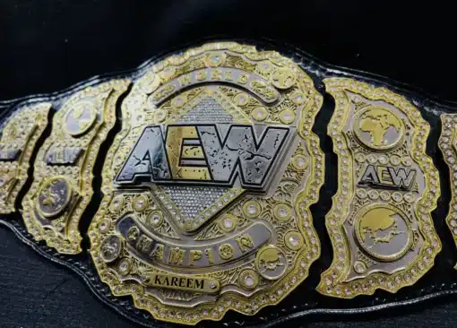 Customizable AEW Belt with your name and logo engraving options.