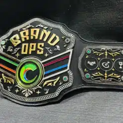 Customizable corporate award belt with logo, text, and branding options.