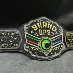 Shiny gold and chrome finish on the custom Sales Champion Belt.