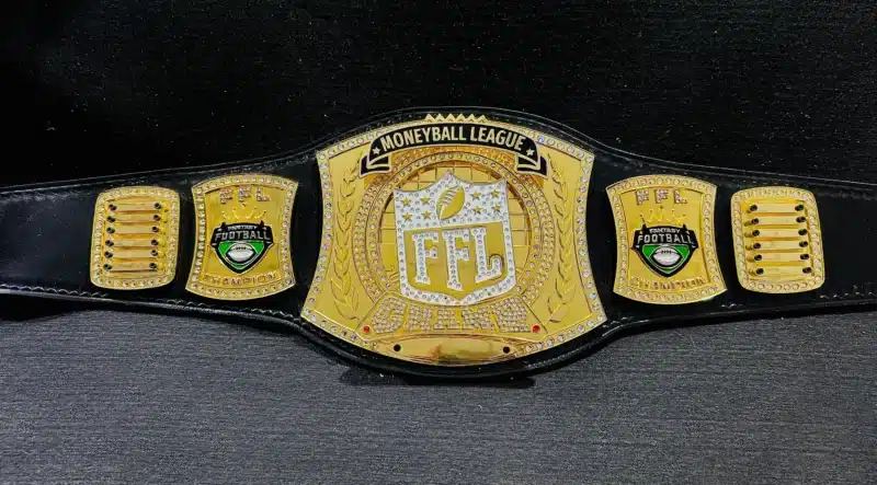 Customizable Fantasy Football title belt with name plates