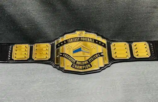 A Full View of Custom Fantasy Football Belt with name plates