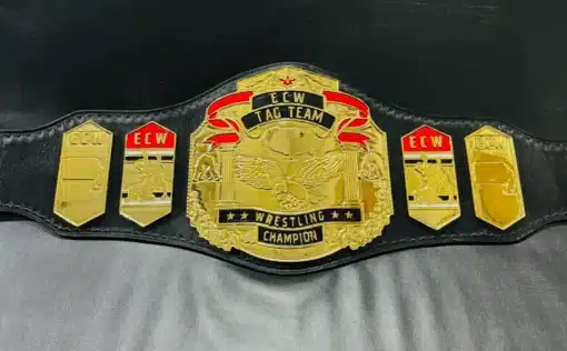 Front view of the ECW Tag Team Championship Belt replica