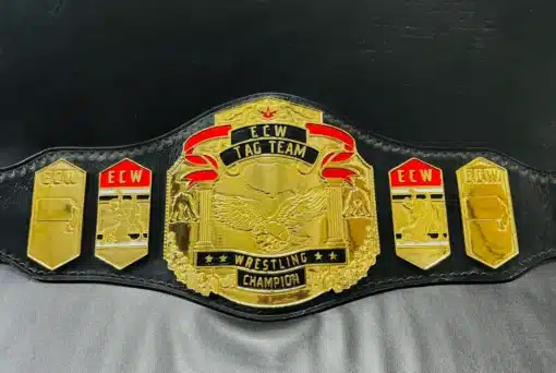 ECW Championship Belt featuring a customizable nameplate for personalization.