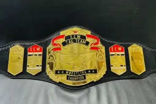 ECW Championship Belt featuring a customizable nameplate for personalization.