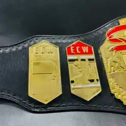 ECW Tag Team replica belt featuring shiny gold