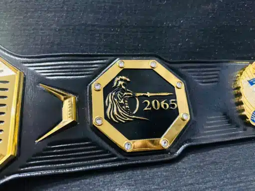 Customizable MMA award belt, perfect for promotions, tournaments, and championship events.