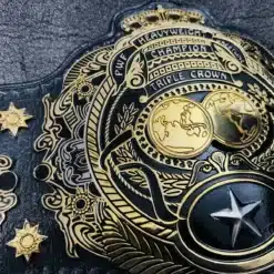 Stunning gemstone embellishments on the Triple Crown Wrestling Championship Belt.