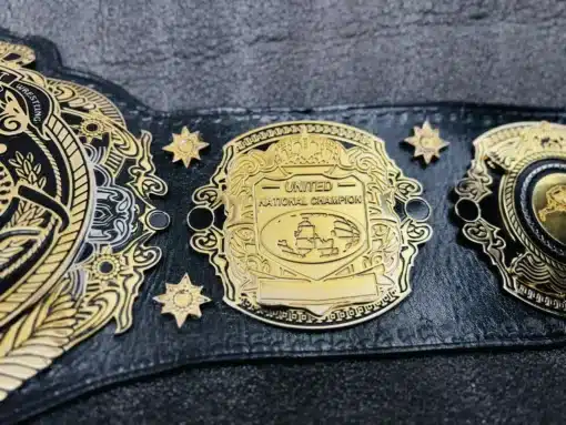 Iconic old-school design of the replica Triple Crown Wrestling Championship Belt.