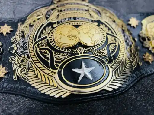 Customizable Triple Crown Wrestling Championship Belt with options for logos and text.