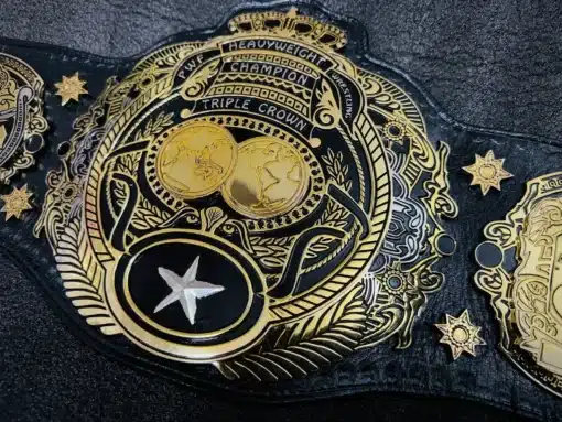 Replica Triple Crown Wrestling Championship Belt with gold-plated