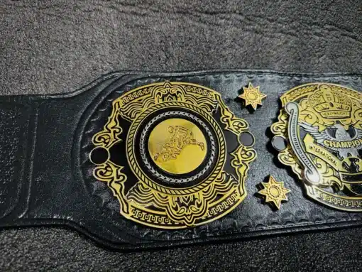 High-definition engraving and intricate details on the Triple Crown Wrestling Championship Belt