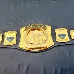 Full-length image of the Spinner Fantasy Football Championship Belt with custom side plates and spinning center.