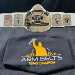 Retro Gaming Championship Belt with intricate engraving and customizable options for collectors and fans.