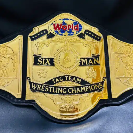 TV-accurate World Six-Man Tag Team Wrestling Championship Belt