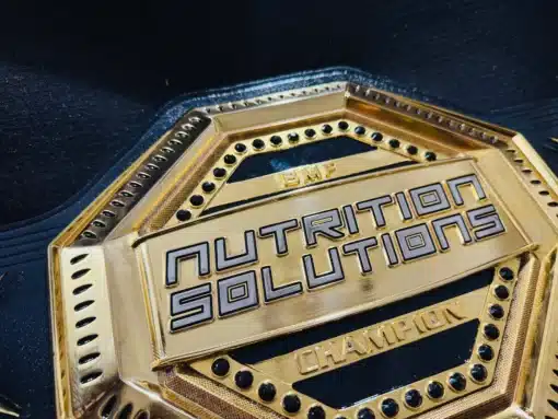 Stunning gold-plated custom title belt designed for fitness challenges, gym competitions, and personal achievements.