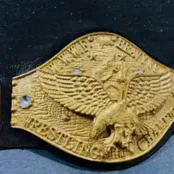 Classic WWWF Heavyweight Champion replica belt with gold-plated details and bold "WWWF HEAVYWEIGHT CHAMPION" text, ideal for vintage wrestling enthusiasts