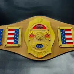 eorgia Television Champion" text, red and blue enamel, torches, and an embossed wrestler design.