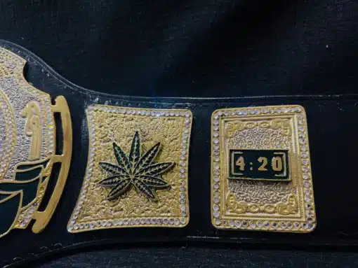 weed Leaf Engraved on championship belt