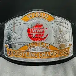 Exact replica of the WWF Tag Team Wrestling Championship Belt with shiny chrome plating