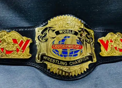 Side View of wcw replica wrestling belt