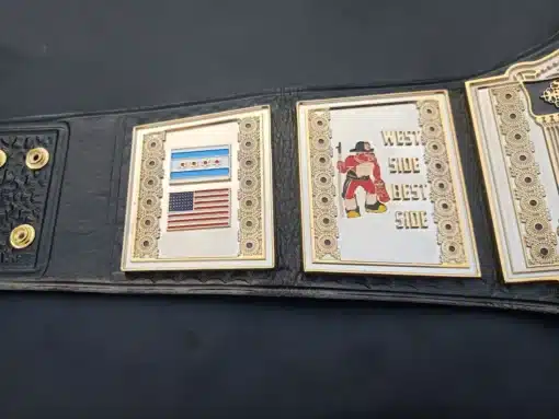 Ideal for milestones and awards, this firefighter championship belt features personalized engravings and logos.