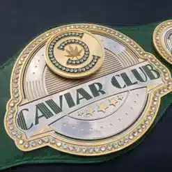 Award belt with HD engraved plates and shiny gems for elite 420 clubs