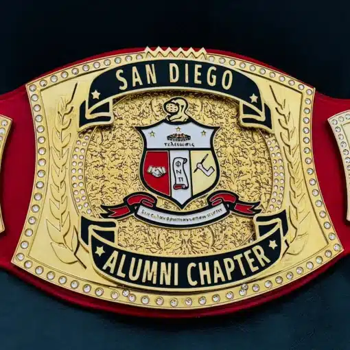 Custom engraved Marine Corps retirement championship belt for Sergeant Major ceremony