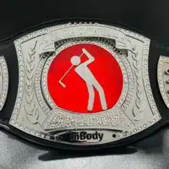 Customizable award belt with engravings, perfect for recognizing champions at corporate events and celebrations.