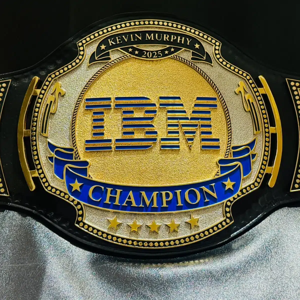 Premium Corporate Award Championship Belt featuring custom logos and branding for employee recognition and business achievements.