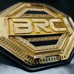 Championship belt featuring client branding and logo