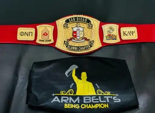 Handcrafted leather service award belt for retiring Marine Corps personnel 6.