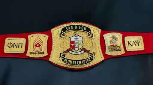 Deep engraved award belt for military achievement and recognition events