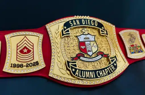 Premium engraved championship belt for honored military veterans