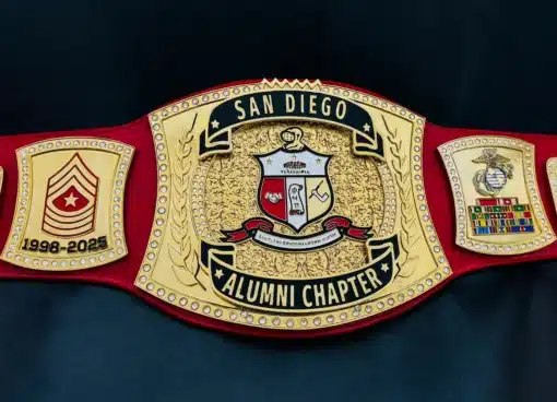 San Diego Alumni Chapter custom award belt for Marine Corps events
