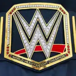 WWE championship replica belt featuring RKO snake side plates and gold etched center logo