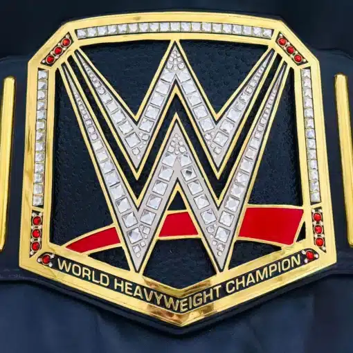 WWE championship replica belt featuring RKO snake side plates and gold etched center logo