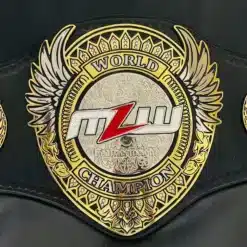 MLW World Championship replica belt with gold winged design