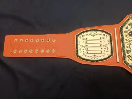 Premium belt for pumpkin growing contests featuring green gemstones and laser-sharp detailing.