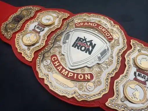 ward belt with engraved global symbols and customizable text for honoring cultural unity
